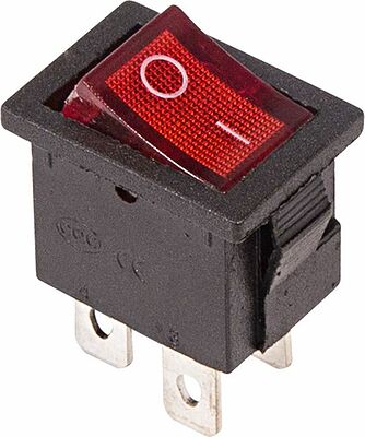 REXANT 36-2190-1 Выключатель клавишный 250В 6А (4с) ON-OFF красный с подсветкой Mini (1 шт/уп) REXANT