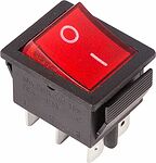 REXANT 36-2350-1 Переключатель клавишный 250В 15А (6с) ON-ON красный с подсветкой (1 шт/уп) REXANT