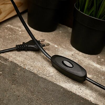REXANT 36-3018 Выключатель-кнопка 250V 2А ON-OFF черный на электропровод (для настольной лампы) REXANT