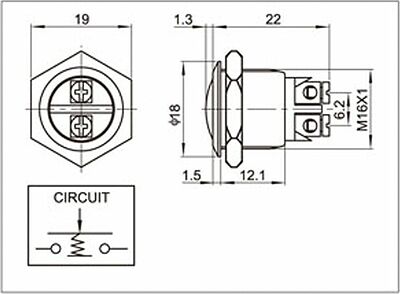 REXANT 36-3230 Кнопка антивандальная Ø16 Б/Фикс (2c винт) OFF-(ON) сфера (A16-A2) REXANT