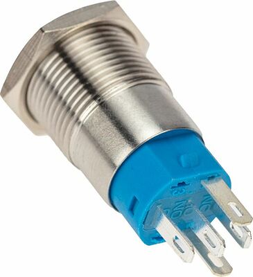 REXANT 36-3243 Кнопка антивандальная Ø16 250В Б/Фикс (5с) OFF-(ON) / ON-(OFF) плоская подсв/красная POWER (A-16-F5) REXANT