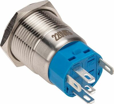 REXANT 36-3443 Кнопка антивандальная Ø19 250В Фикс (5с) OFF-ON/ON-OFF подсв/зеленая REXANT