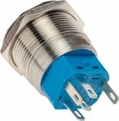 REXANT 36-3533 Кнопка антивандальная Ø22 250В Б/Фикс (5с) OFF-(ON) / ON-(OFF) подсв/зеленая REXANT