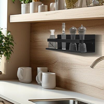 REXANT 38-0641 Кухонный органайзер, настенный, монтаж без сверления, черный REXANT