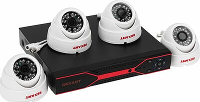 REXANT 45-0521 Комплект видеонаблюдения REXANT 4 внутренние камеры AHD/2.0 Full HD