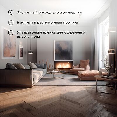 REXANT 51-0515-4 Пленочный теплый пол Ultra RXM 220 12м², 0,5х24м, 2640Вт REXANT