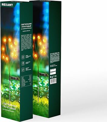 REXANT 602-2401 Светильник грунтовый Лалели, 3000К, встроенный аккумулятор, солнечная панель, коллекция Стамбул REXANT