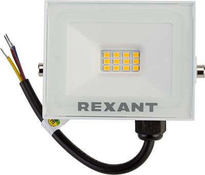 REXANT 605-019 Прожектор светодиодный СДО 20Вт 1600Лм 3000K теплый свет, белый корпус REXANT