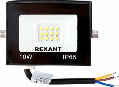 REXANT 605-036 Прожектор светодиодный СДО 10Вт 800Лм 4000K нейтральный свет, черный корпус REXANT