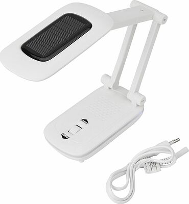 REXANT 75-0217 Светильник настольный REXANT Сиквел Про c солнечной панелью и с ночником, 220 В, LED, 5 Вт, 4000 К, бесступенчатое диммирование, заряжаемый, 2 ч автономной работы