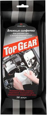 Top Gear 48040 влажные салфетки для рук антибактериальные, 30 шт.