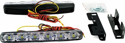 Вымпел DRL-HP-6 (5045) дневные ходовые огни, 6 светодиодов COB, с повтором поворота, пластиковый корпус, 2 шт.