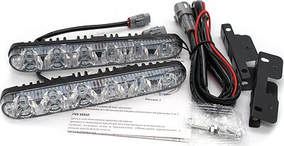 Вымпел DRL-HP-L6 (5047) дневные ходовые огни, 6 светодиодов SMD 5050, металлический корпус IP65, 2 шт.