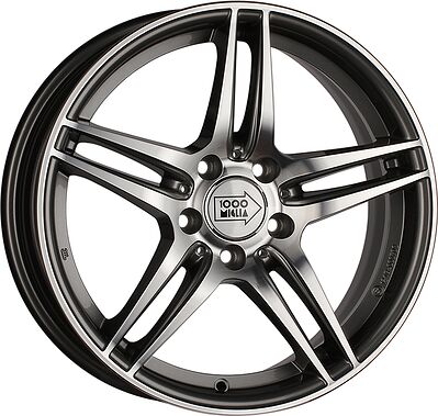 1000Miglia MM037 7.5x17 5x112 ET 47 Dia 66.69 Anthracite Polished