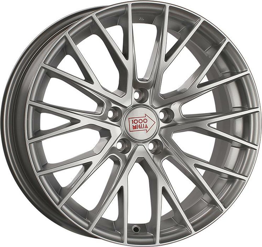 1000Miglia MM1009 8x17 5x120 ET 30 Dia 72.6 Silver High Gloss