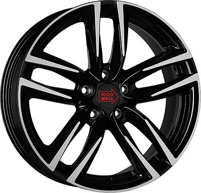 1000Miglia MM1011 7.5x17 5x108 ET 45 Dia 63.4 Gloss Black Polished