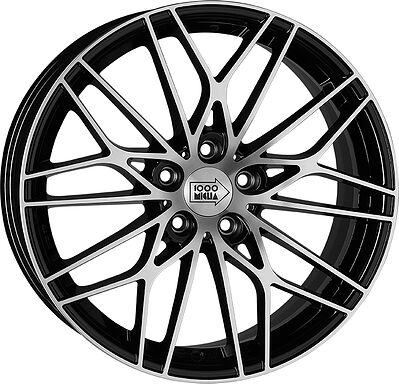 1000Miglia MM1015 8x18 5x108 ET 45 Dia 63.4 Gloss Black Polished