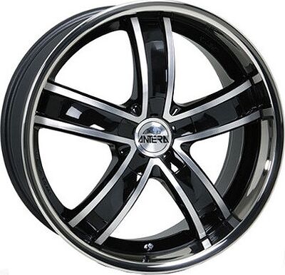 Antera 381 9.5x20 5x112 ET 52 Dia 66.6 Diamant black front and lip polished