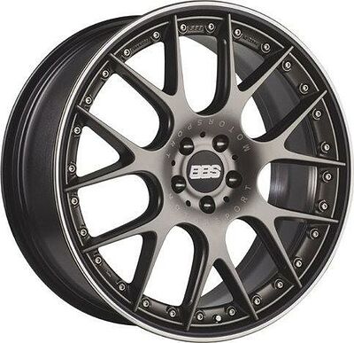 BBS CH 9x21 5x112 ET 24 Dia 66.5 Platinum Matt Black Lip Polished
