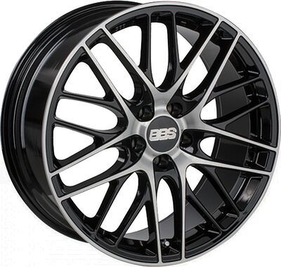 BBS CS 7.5x17 5x112 ET 46 Dia 57 Black + Diamond Cut