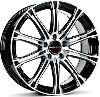 Borbet CW1 7x17 5x108 ET 45 Dia 72.5 Black Polished