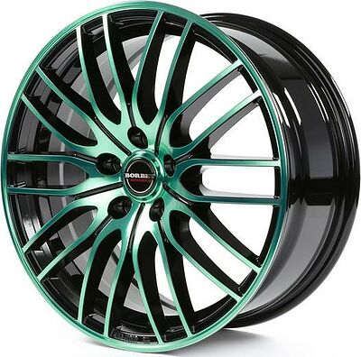 Borbet CW4/5 8x17 5x112 ET 48 Dia 72.5 Black Green Glossy