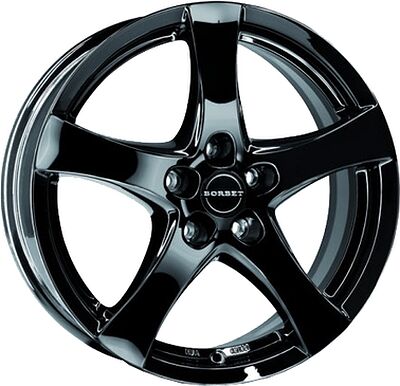 Borbet F 7x17 5x112 ET 48 Dia 72.5 schwarz-glanez
