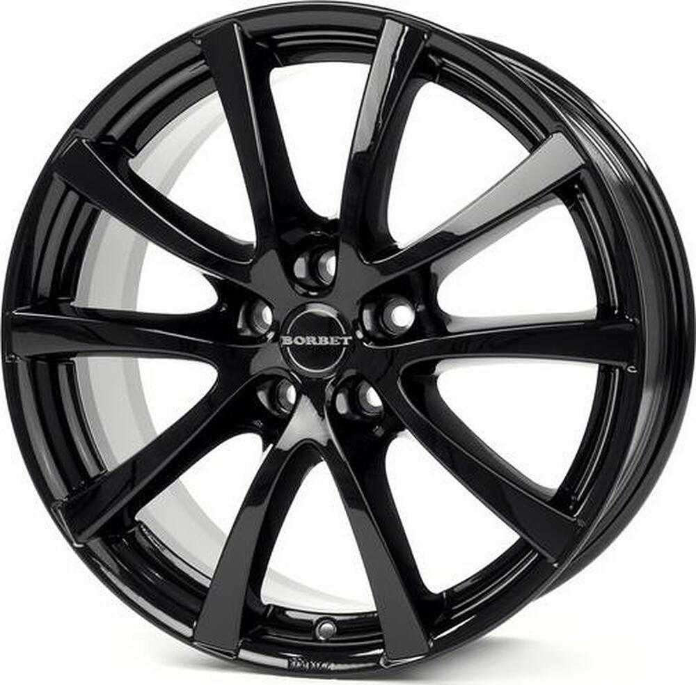 Borbet LV5 7x17 5x112 ET 37 Dia 72.5 Black glossy