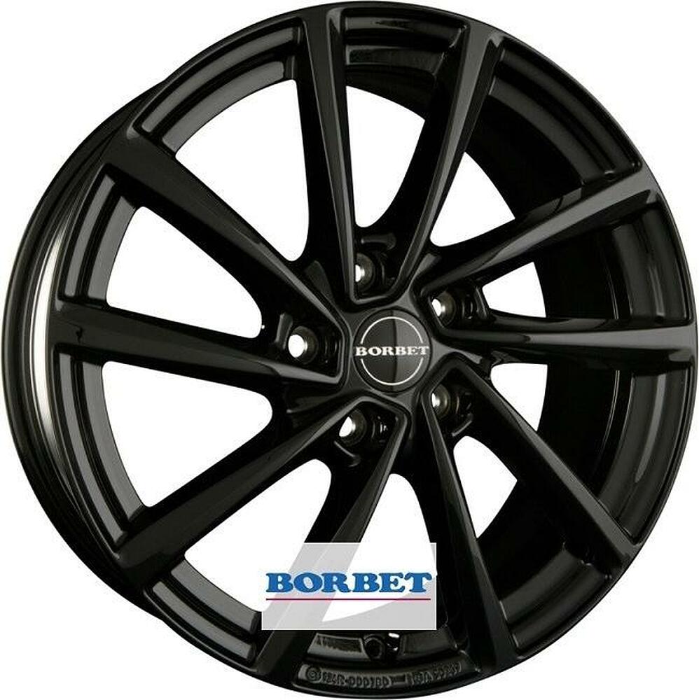 Borbet V 7x16 5x112 ET 52 Dia 66.6 Black Gloss