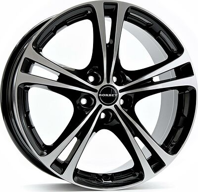 Borbet XL 7.5x17 5x100 ET 35 Dia 64.1 schwarz-poliert