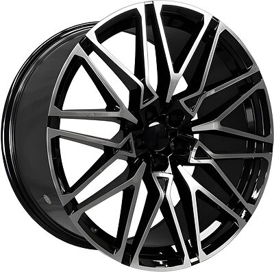 Hengde 5063 10x21 5x112 ET 35 Dia 66 Black machined face