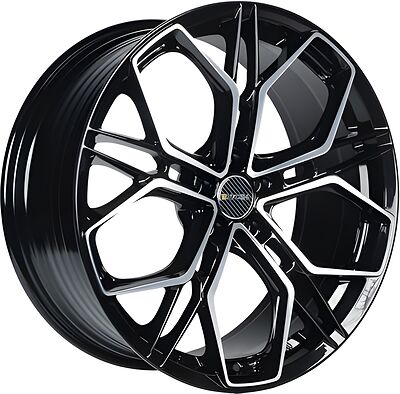 Inch FA8534 8.5x20 5x108 ET 45 Dia 63.4 Gloss Black Machined Face