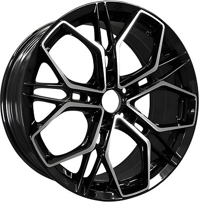 Inch ZJH 8x18 5x112 ET 45 Dia 66 Gloss Black Machined Face