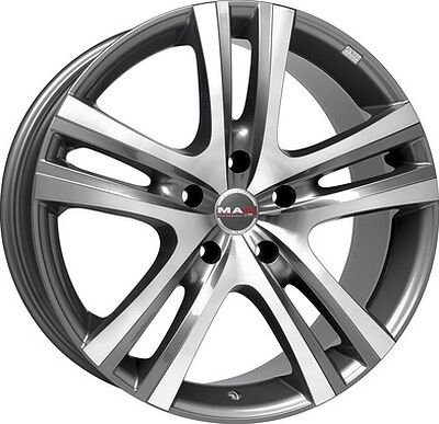 Mak Aria 7.5x17 5x112 ET 45 Dia 76 Gun Metallic - Mirror Face