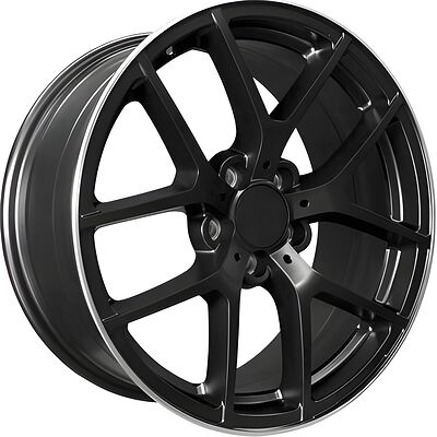 PDW 5188 8x18 5x112 ET 35 Dia 66 Semi Matt Black+Machine Lip