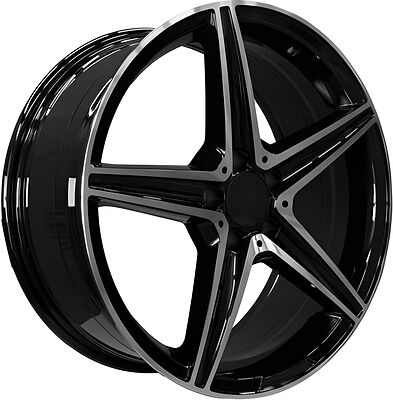 PDW 5261 7x18 5x112 ET 35 Dia 66 Gloss Black Machine Face