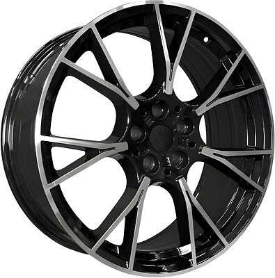 PDW 5407 8x20 5x112 ET 25 Dia 66 Gloss Black Machine Face