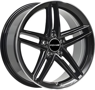 PDW FF2127 7x18 5x112 ET 35 Dia 66 Gloss Black Machine Edge