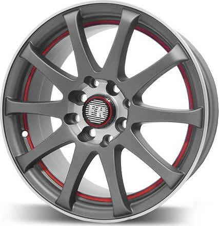 Replica FR826 7x17 5x100 ET 40 Dia 73.1 Dark gunmetal undercat red