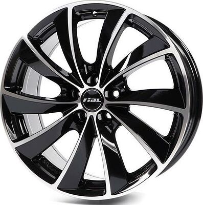 Rial Lugano 6.5x16 4x100 ET 48 Dia 63.3 Diamond Black Front Polished