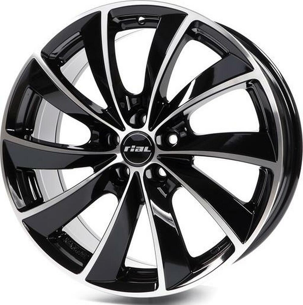 Rial Lugano 7.5x16 5x110 ET 38 Dia 65.1 Diamond Black Front Polished