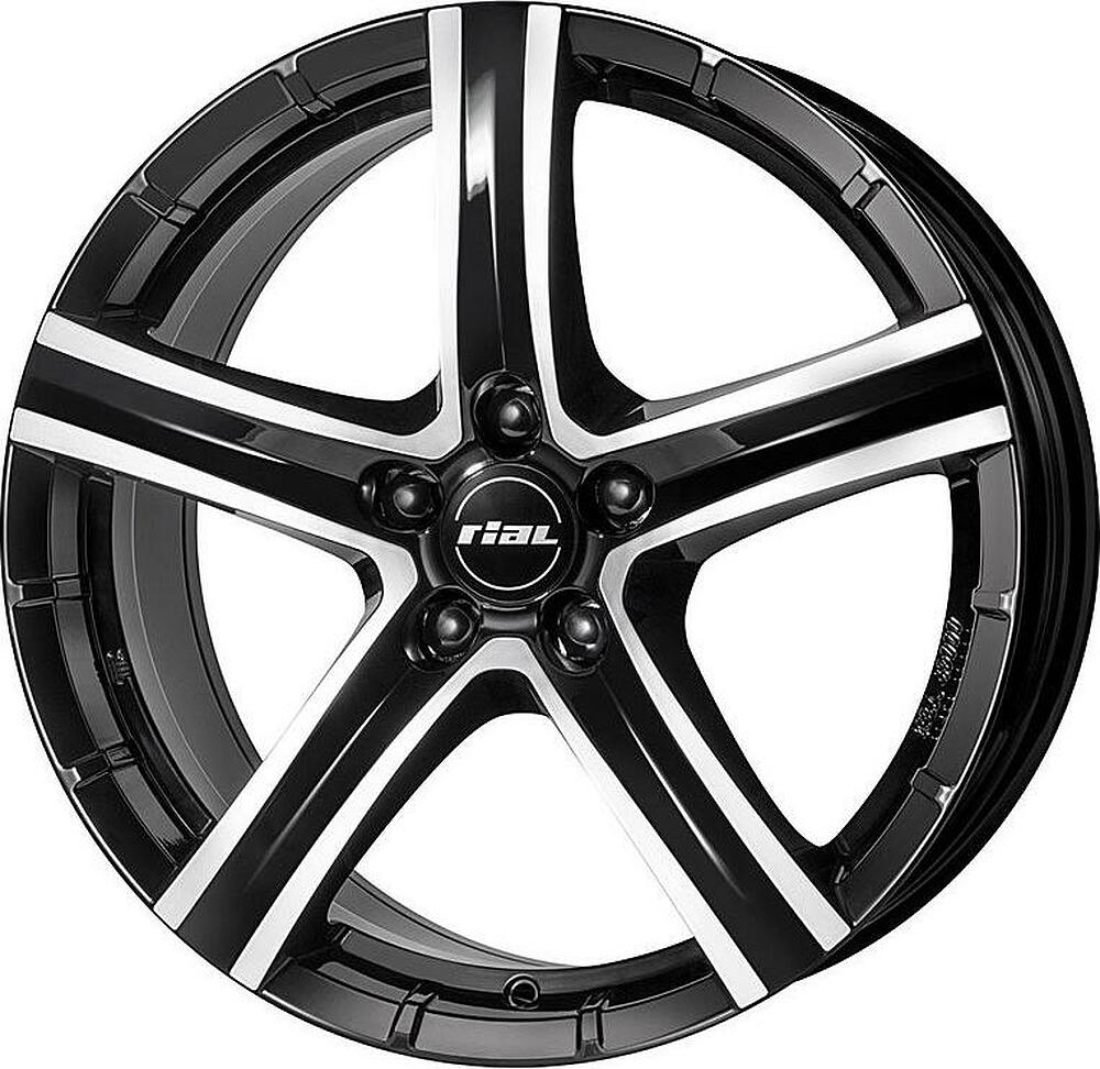 Rial Quinto 7x16 5x112 ET 48 Dia 70.1 Diamond Black Front Polished