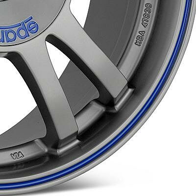 Sparco Rally 7.5x17 5x112 ET 45 Dia 73.1 MATT SILVER TECH BLU LIP