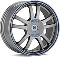 Sparco Rally 7.5x17 5x112 ET 45 Dia 73.1 MATT SILVER TECH BLU LIP