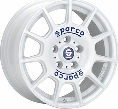 Sparco Terra 7x16 4x100 ET 42 Dia 63.3 White + Blue Lettering