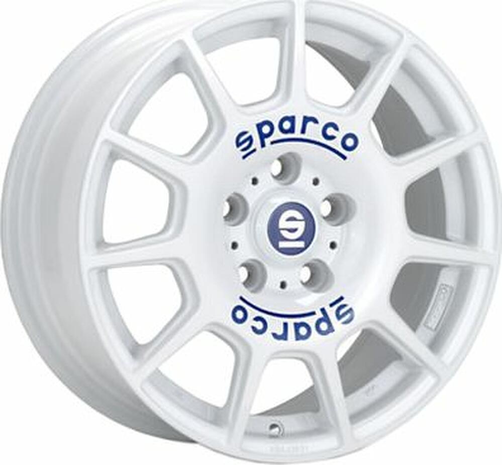 Sparco Terra 7x16 5x112 ET 35 Dia 73 White + Blue Lettering