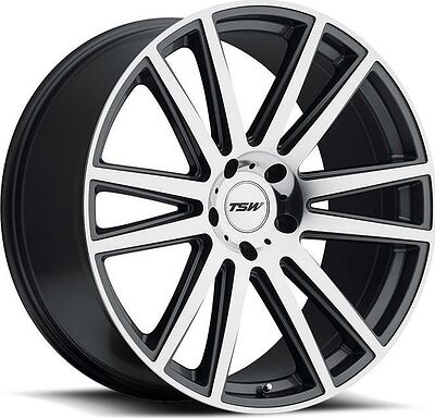 TSW Gatsby 9x22 5x120 ET 35 Dia 76 Gunmetal Mirror Cut Face