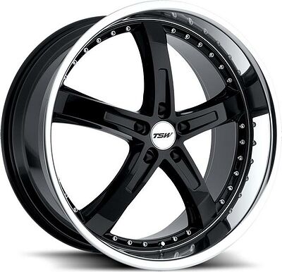 TSW Jarama 8x17 5x112 ET 32 Dia 72 Gloss Black Mirror Cut Lip