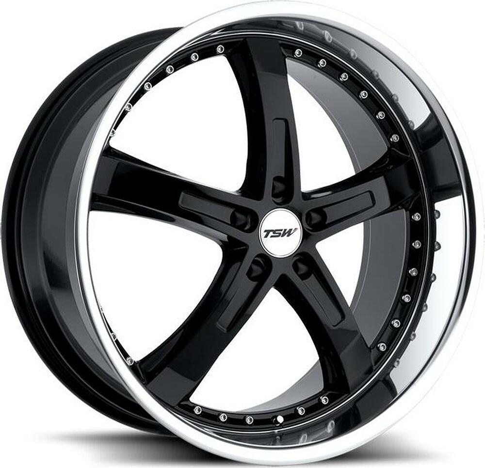 TSW Jarama 8x17 5x120 ET 35 Dia 76 Gloss Black Mirror Cut Lip
