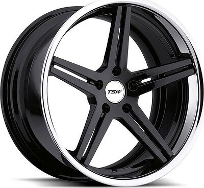 TSW Mirabeau 8x18 5x120 ET 35 Dia 76 Gloss Black Mirror Lip